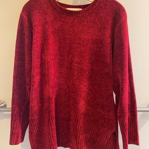 Red Velvet Knit Sweater